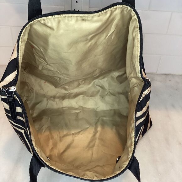 Coach Devin  Zebra Print Nylon Weekend Getaway Overnight Tote - Picture 14 of 14